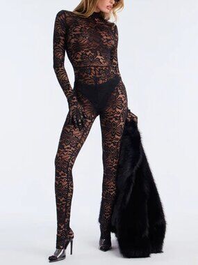 Seraphine Black Lace Glove Jumpsuit, S